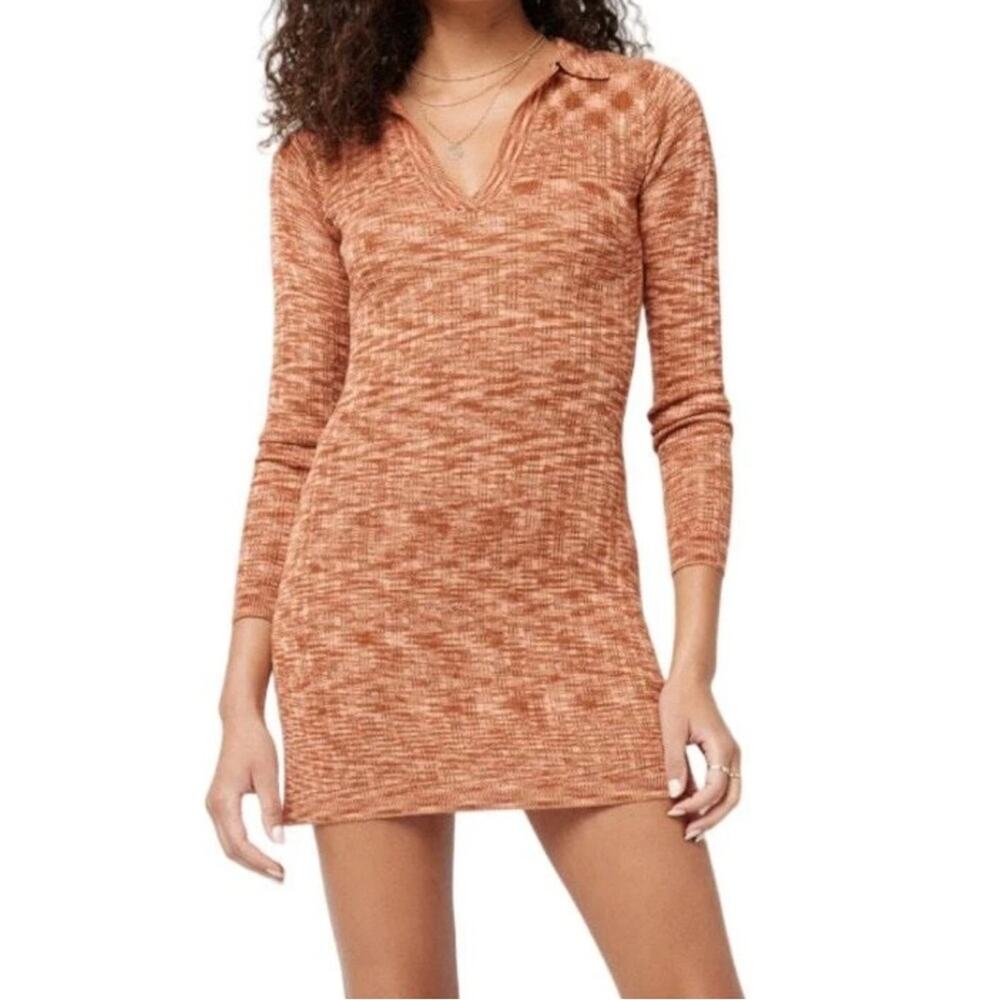 L*Space NWT Aria Cover-Up Knit Mini Dress In Brown Size Medium